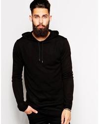 schwarzer Pullover mit einem Kapuze von Asos