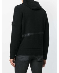 schwarzer Pullover mit einem Kapuze von Stone Island Shadow Project