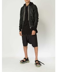 schwarzer Pullover mit einem Kapuze von Rick Owens DRKSHDW