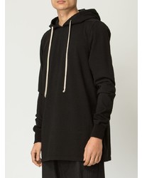 schwarzer Pullover mit einem Kapuze von Rick Owens DRKSHDW