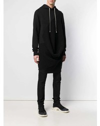 schwarzer Pullover mit einem Kapuze von Rick Owens DRKSHDW