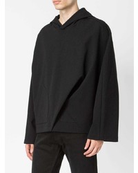schwarzer Pullover mit einem Kapuze von Moohong