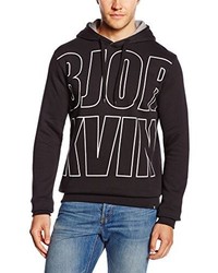 schwarzer Pullover mit einem Kapuze von Björkvin