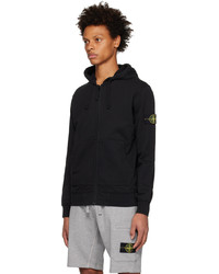 schwarzer Pullover mit einem Kapuze von Stone Island