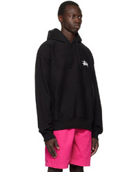 schwarzer Pullover mit einem Kapuze von Stussy