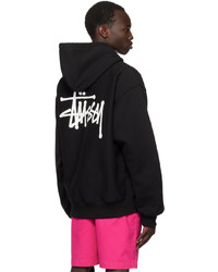 schwarzer Pullover mit einem Kapuze von Stussy