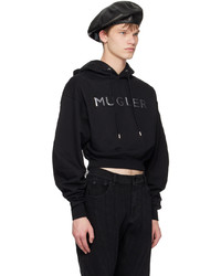 schwarzer Pullover mit einem Kapuze von Mugler