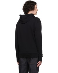 schwarzer Pullover mit einem Kapuze von MAISON KITSUNÉ