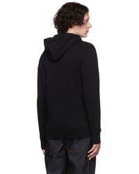 schwarzer Pullover mit einem Kapuze von MAISON KITSUNÉ