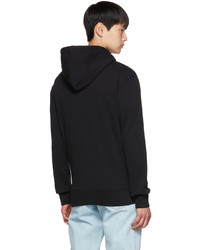 schwarzer Pullover mit einem Kapuze von MAISON KITSUNÉ