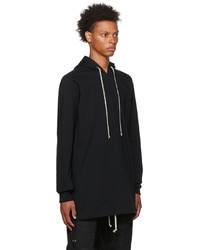 schwarzer Pullover mit einem Kapuze von Rick Owens