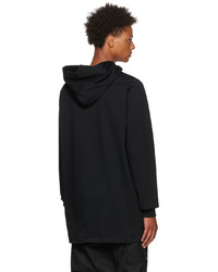 schwarzer Pullover mit einem Kapuze von Rick Owens