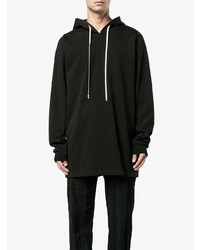 schwarzer Pullover mit einem Kapuze von Rick Owens