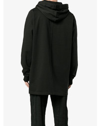 schwarzer Pullover mit einem Kapuze von Rick Owens