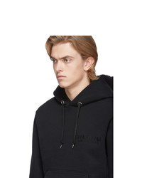 schwarzer Pullover mit einem Kapuze von Helmut Lang