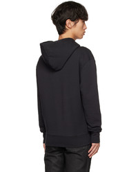 schwarzer Pullover mit einem Kapuze von MAISON KITSUNÉ