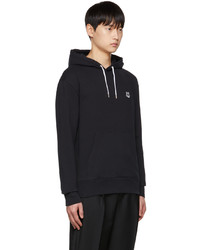 schwarzer Pullover mit einem Kapuze von MAISON KITSUNÉ