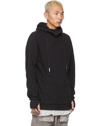 schwarzer Pullover mit einem Kapuze von Boris Bidjan Saberi