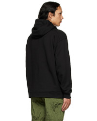 schwarzer Pullover mit einem Kapuze von Stone Island