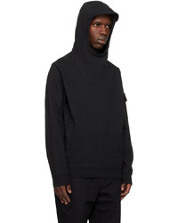 schwarzer Pullover mit einem Kapuze von Stone Island