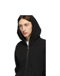 schwarzer Pullover mit einem Kapuze von Rick Owens DRKSHDW