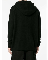 schwarzer Pullover mit einem Kapuze von Rick Owens