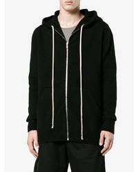 schwarzer Pullover mit einem Kapuze von Rick Owens