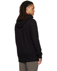 schwarzer Pullover mit einem Kapuze von Rick Owens DRKSHDW