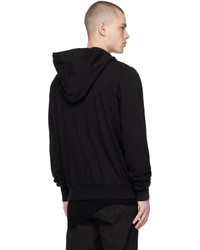 schwarzer Pullover mit einem Kapuze von Rick Owens DRKSHDW