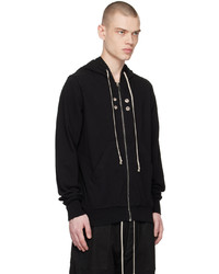 schwarzer Pullover mit einem Kapuze von Rick Owens DRKSHDW