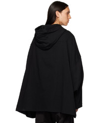 schwarzer Pullover mit einem Kapuze von Rick Owens