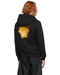 schwarzer Pullover mit einem Kapuze von Versace