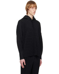 schwarzer Pullover mit einem Kapuze von Homme Plissé Issey Miyake