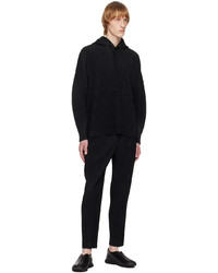 schwarzer Pullover mit einem Kapuze von Homme Plissé Issey Miyake