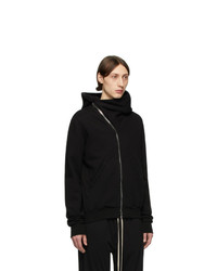 schwarzer Pullover mit einem Kapuze von Rick Owens DRKSHDW