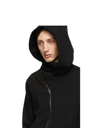 schwarzer Pullover mit einem Kapuze von Rick Owens DRKSHDW