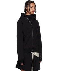 schwarzer Pullover mit einem Kapuze von Rick Owens DRKSHDW