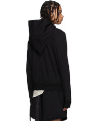 schwarzer Pullover mit einem Kapuze von Rick Owens DRKSHDW