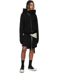 schwarzer Pullover mit einem Kapuze von Rick Owens DRKSHDW