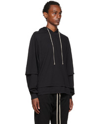 schwarzer Pullover mit einem Kapuze von Rick Owens DRKSHDW