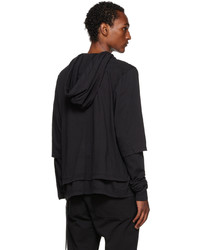 schwarzer Pullover mit einem Kapuze von Rick Owens DRKSHDW