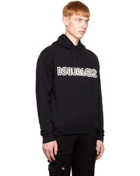 schwarzer Pullover mit einem Kapuze von DSQUARED2