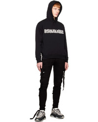 schwarzer Pullover mit einem Kapuze von DSQUARED2