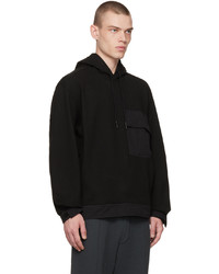 schwarzer Pullover mit einem Kapuze von Solid Homme