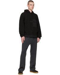 schwarzer Pullover mit einem Kapuze von Solid Homme