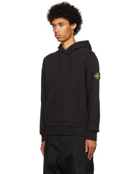 schwarzer Pullover mit einem Kapuze von Stone Island