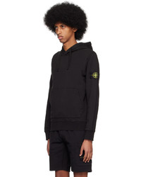 schwarzer Pullover mit einem Kapuze von Stone Island