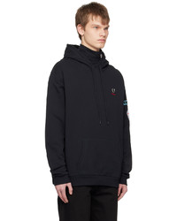 schwarzer Pullover mit einem Kapuze von Raf Simons