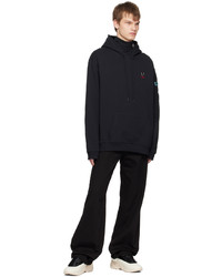 schwarzer Pullover mit einem Kapuze von Raf Simons