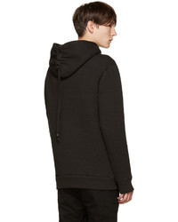 schwarzer Pullover mit einem Kapuze von Helmut Lang